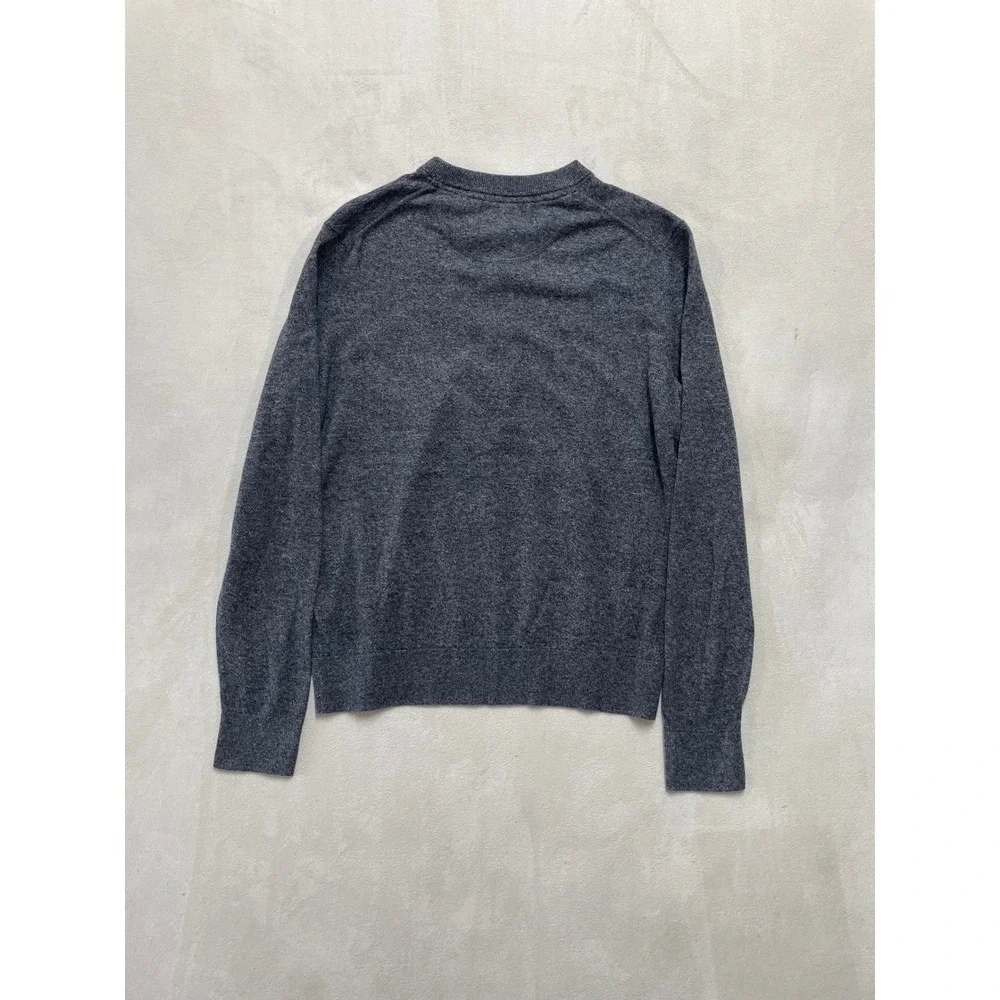 Banana Republic Mens Gray Cotton Blend Henley Sweater Medium Long Sleeve Knit
